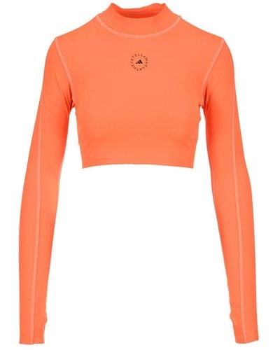 adidas By Stella McCartney Truepace Long Sleeve Crop Top - Orange
