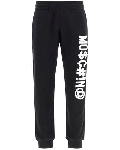 Moschino Logo Embroidered Track Trousers - Black