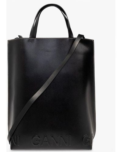Ganni ‘Banner Medium’ Shopper Bag - Black