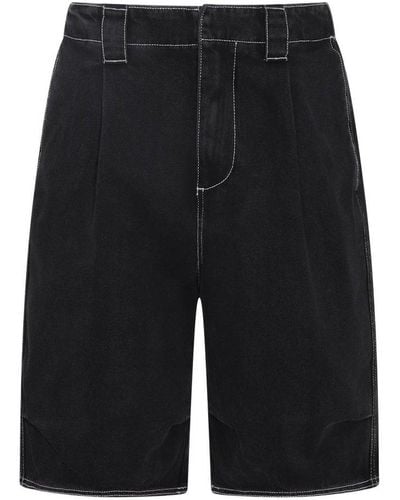 Sunnei High Waist Denim Bermuda Shorts - Black