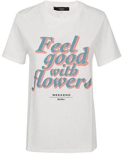 Weekend by Maxmara Logo Printed Crewneck T-shirt - White