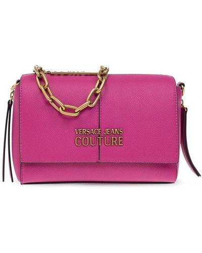 Versace Shoulder Bag With Logo - Purple