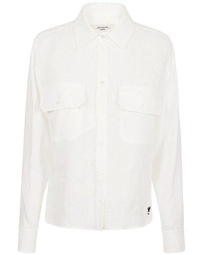 Weekend by Maxmara Buttoned Long-sleeved Shirt - White