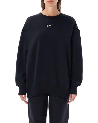 Nike Logo-embroidered Crew-neck Sweatshirt - Black