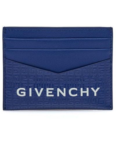 Givenchy 4g Motif Embossed Card Holder - Blue