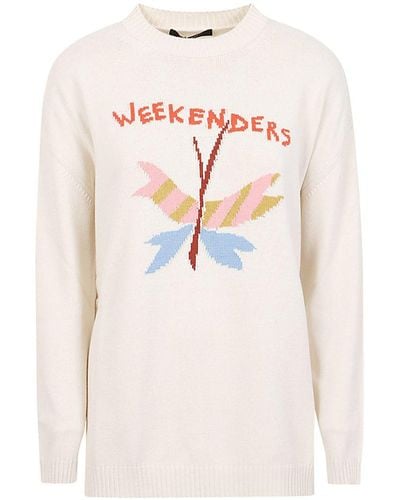 Weekend by Maxmara Oversized Crewneck Sweater - Pink