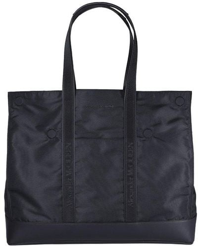 Alexander McQueen De Manta Shopping Bag - Black