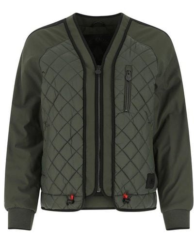 Moose Knuckles Diamond Quilted Zipped Puffer Jacket - Green