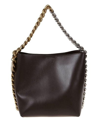 Stella McCartney Frayme Chain-linked Bucket Bag - Black