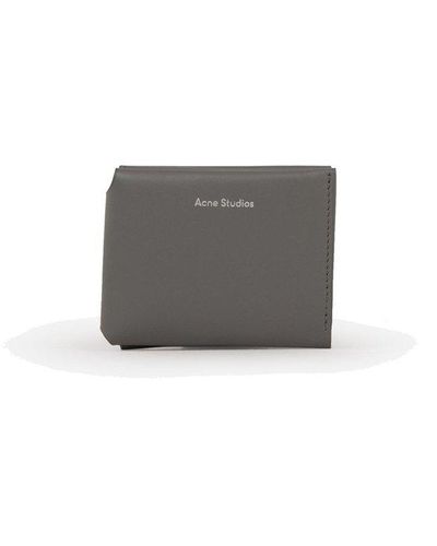 Acne Studios Logo Printed Fold Card Holder - Gray