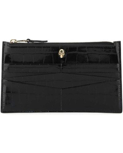 Alexander McQueen Flat Zip Wallet Smallleathergoods - Black