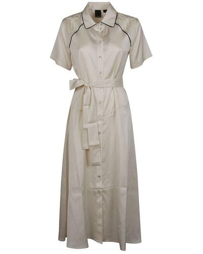 Pinko Tied-waist Long Shirt Dress - Gray