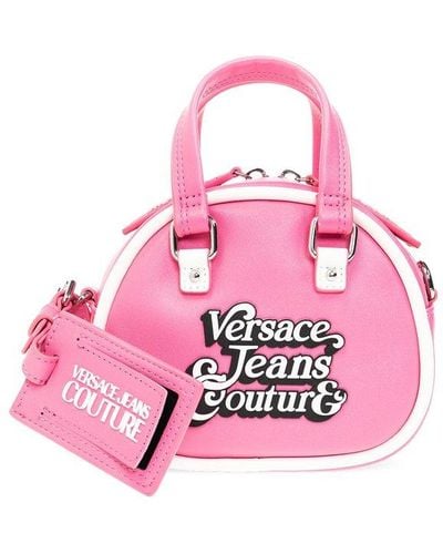 Versace Handbag With Logo - Pink