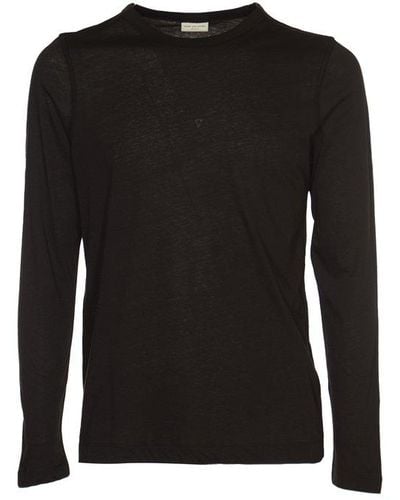 Dries Van Noten Long-sleeved Crewneck T-shirt - Black