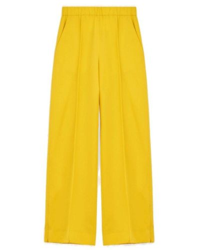 Jil Sander Elasticated Waist Cropped Trousers - Yellow