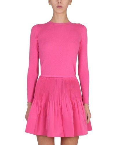 RED Valentino Red Bow Embellished Knitted Sweater - Pink