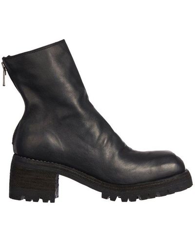 Guidi Back Zip Squared-toe Boots - Black