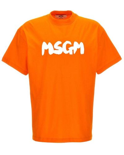 MSGM Logo T-shirt - Orange