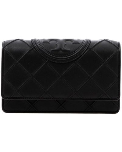 Tory Burch Fleming Soft Chain-linked Wallet - Black