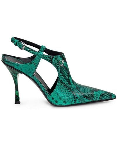 DSquared² Mary Jane 110mm Leather Court Shoes - Green