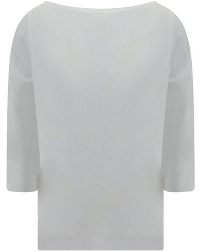 Wild Cashmere Three-quarter Sleeved Boat-neck T-shirt - Grey