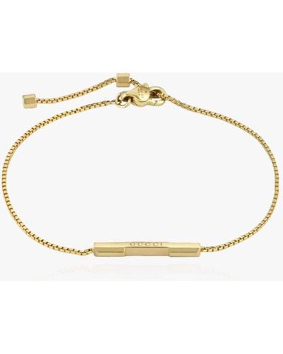 Gucci Gold Bracelet With Logo, - White