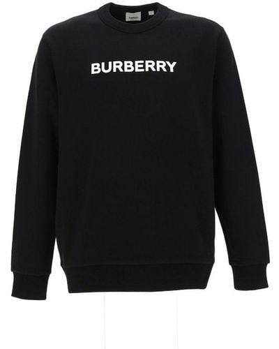 Burberry Logo Print Crewneck Sweatshirt - Black