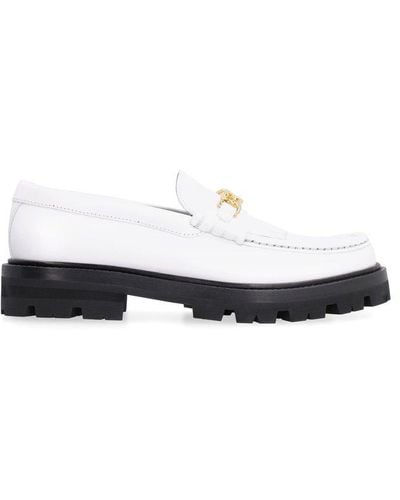 Celine Margaret Chain Detailed Loafers - White