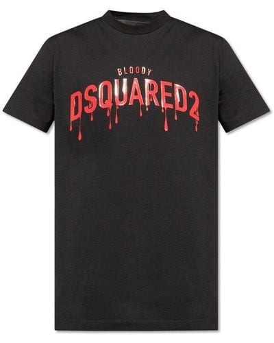 DSquared² Logo-printed Crewneck T-shirt - Black