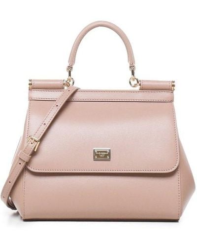 Dolce & Gabbana Fold-over Top Handle Bag - Pink