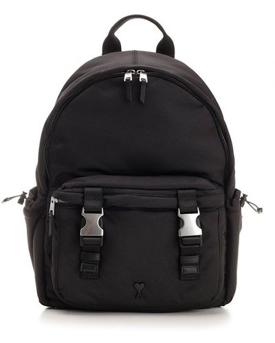 Ami Paris Ami De Coeur Backpack - Black