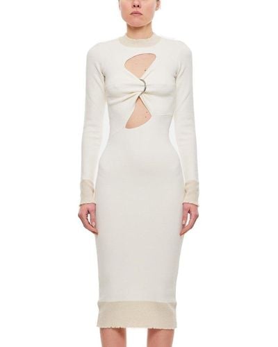 The Attico Viscose Bodycon Midi Dress - White