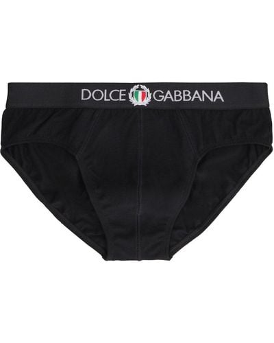 Dolce & Gabbana Logo-appliqued Briefs, - Black