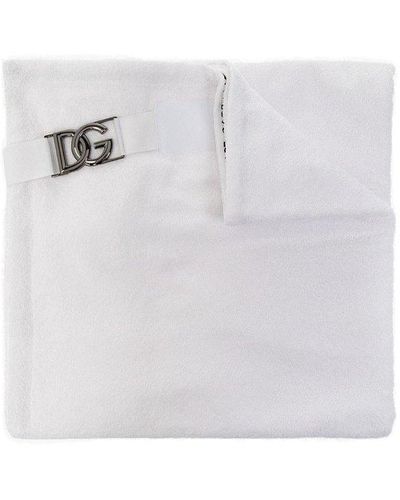 Dolce & Gabbana Towel With Logo - White