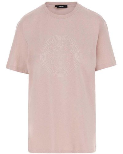 Versace Medusa-printed Crewneck T-shirt - Pink