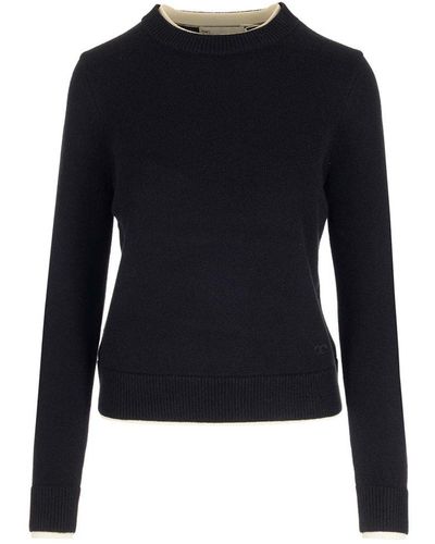 HTHLVMD Women's Classic Collar Long Sleeve Curved Hem Layered-Look Pullover  Sweater