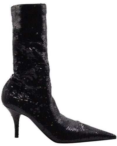 Balenciaga Sequins Embellished Knife Boots - Black