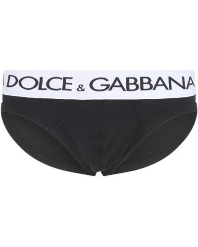 Dolce & Gabbana Black Cotton Logo Briefs