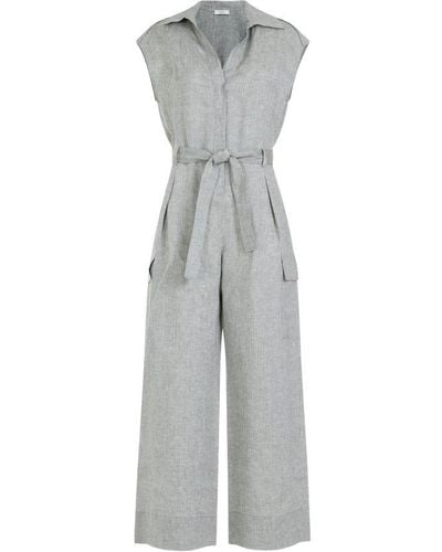 Peserico Mélange Belted Jumpsuit - Gray