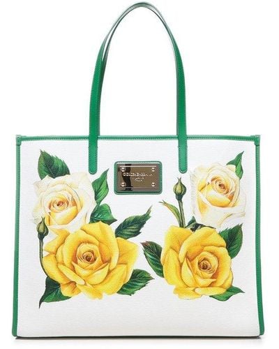 Dolce & Gabbana Tote Bag With Print - Metallic