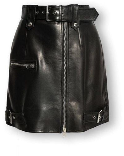 Alexander McQueen Leather Skirt - Black