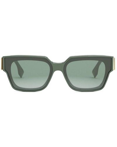 Fendi Rectangular Frame Sunglasses - Green