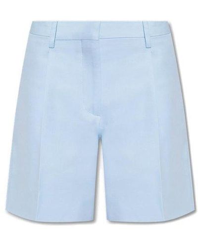 Burberry Lorie Wool Shorts - Blue