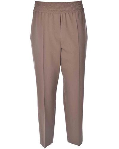 Brunello Cucinelli Elastic Pants In Brown - Grey