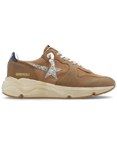 Golden Goose Running Sole Glittered Lace-up Sneakers - Brown
