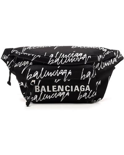 Balenciaga Scribble Logo Wheel Belt Bag Black