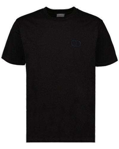 Dior Logo Detailed Crewneck T-shirt - Black