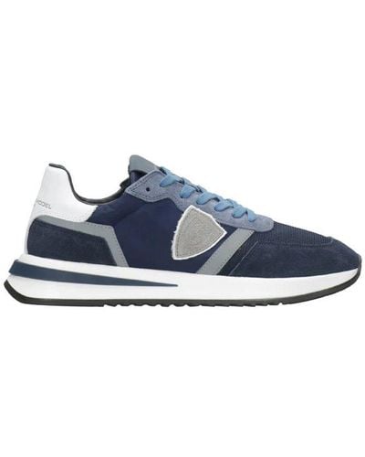 Philippe Model Panelled Lace-up Trainers - Blue