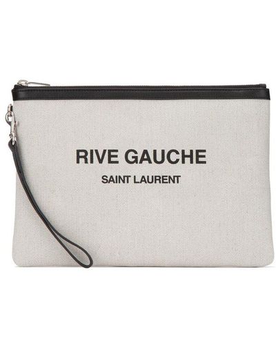 Saint Laurent Rive Gauche Clutch Bag - White
