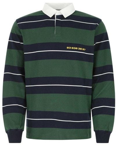 Vetements Striped Long-sleeved Polo Shirt - Green